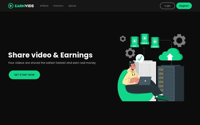 Screenshot of earnvids.com
