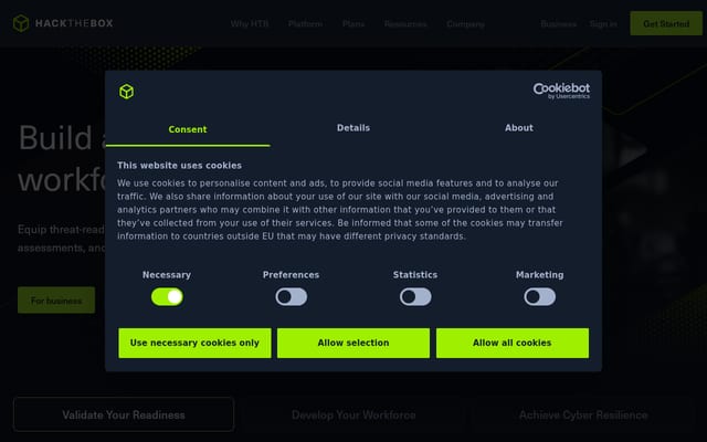 Screenshot of hackthebox.eu