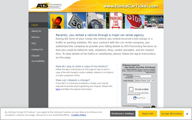 Screenshot of rentalcarticket.com