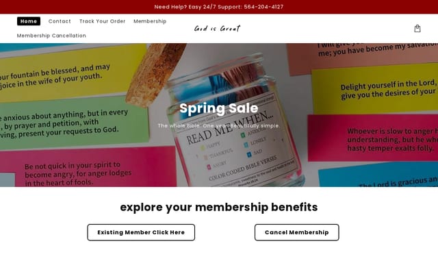 Screenshot of godisgreatshop.com
