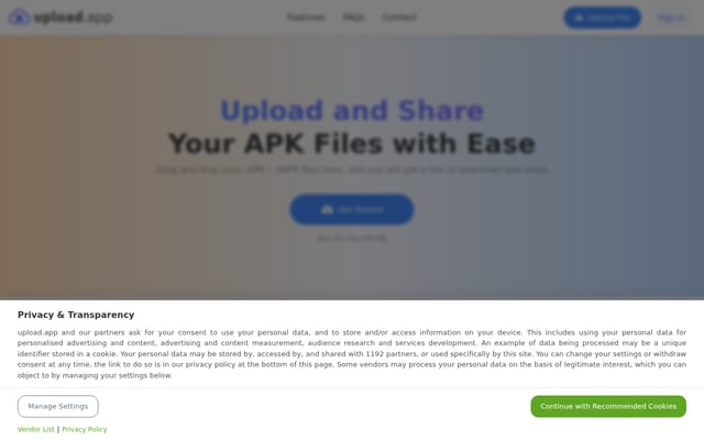 Screenshot of upload.app