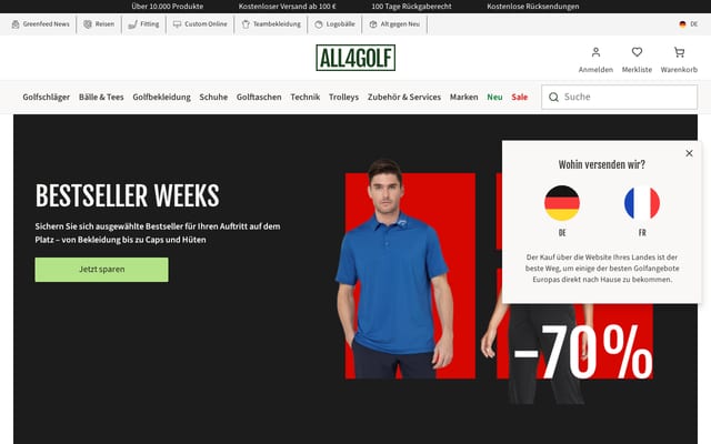 Screenshot of all4golf.de