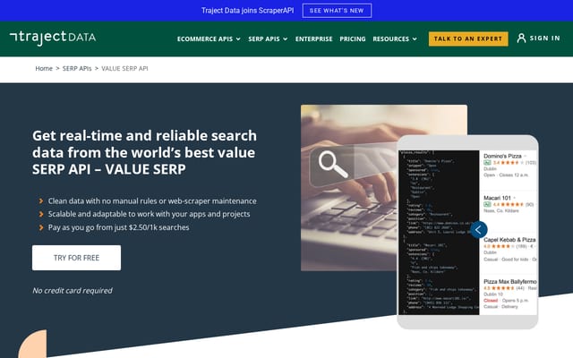 Screenshot of valueserp.com