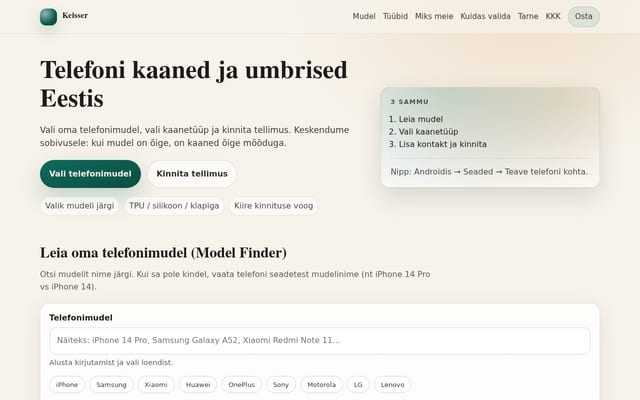 Screenshot of keisser.ee