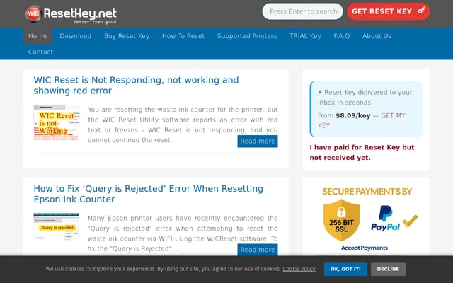 Screenshot of resetkey.net