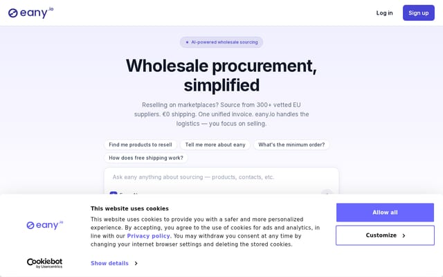 Screenshot of eany.io