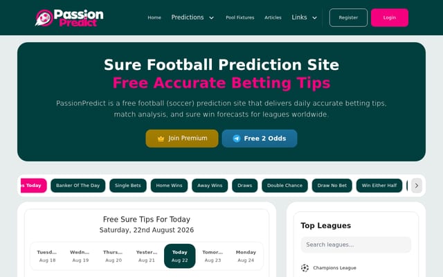 Screenshot of passionpredict.com