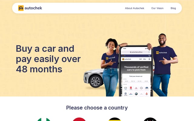 Screenshot of cheki.com.ng
