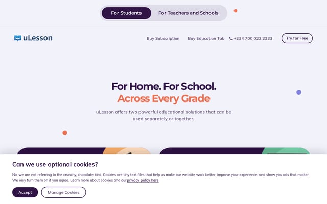 Screenshot of ulesson.com
