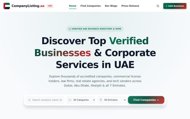 Screenshot of companylisting.ae
