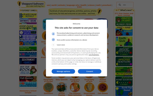 Screenshot of sheppardsoftware.com