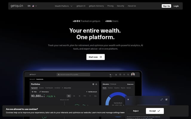 Screenshot of getquin.com