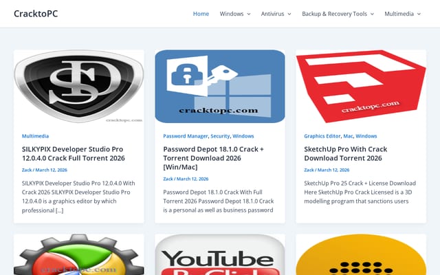 Screenshot of cracktopc.com