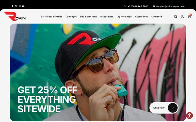 Screenshot of rokinvapes.com