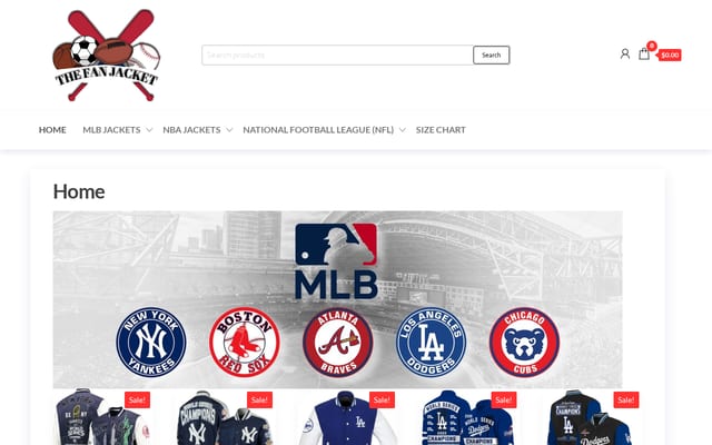 Screenshot of thefanjacket.com