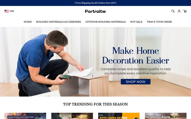 Screenshot of portraitw.com