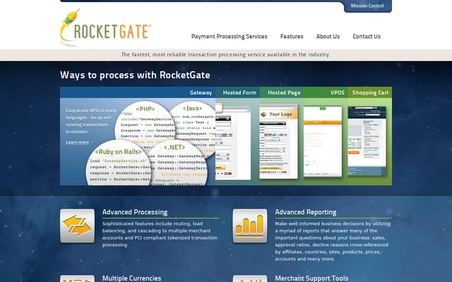 Screenshot of rocketgate.com