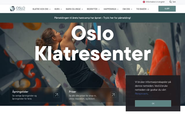 Screenshot of osloklatresenter.no