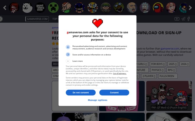 Screenshot of gamaverse.com