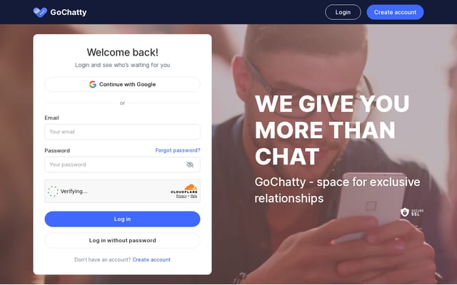 Screenshot of gochatty.com