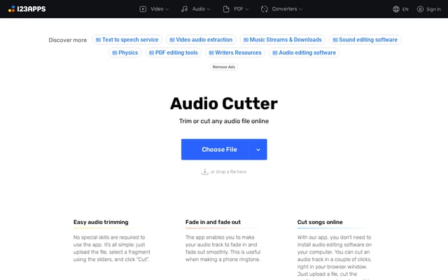 Screenshot of mp3cut.net