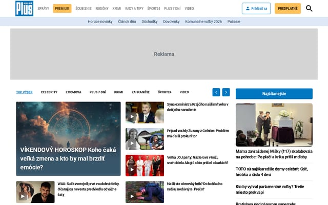 Screenshot of plus1den.sk