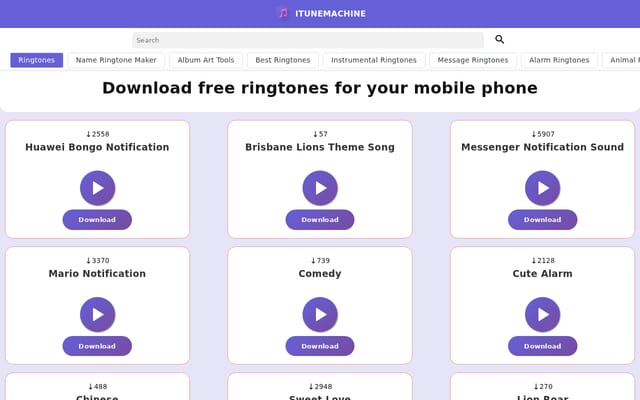 Screenshot of itunemachine.com
