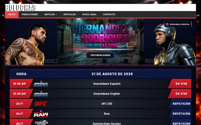 Screenshot of goluchas.com