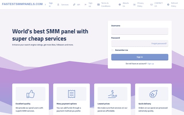 Screenshot of fastestsmmpanels.com
