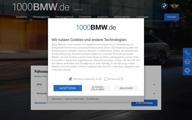 Screenshot of 1000bmw.de