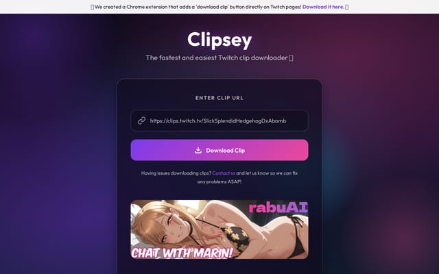 Screenshot of clipsey.com