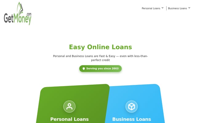 Screenshot of getmoney.com