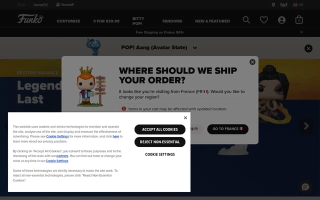 Screenshot of funko.com
