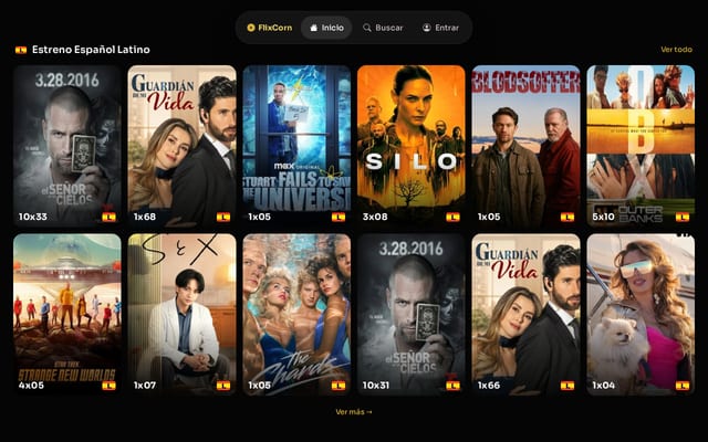 Screenshot of flixcorn.com