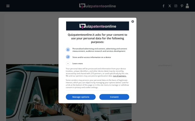 Screenshot of quizpatenteonline.it