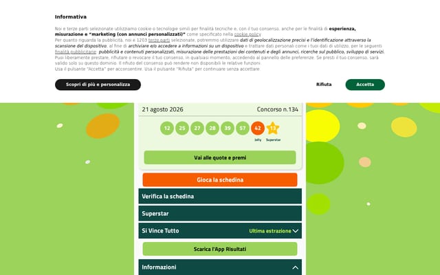 Screenshot of superenalotto.com