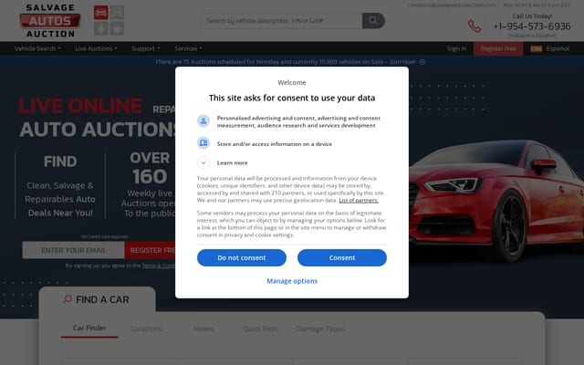 Screenshot of salvageautosauction.com