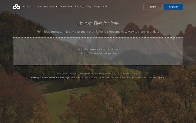 Screenshot of ufile.io