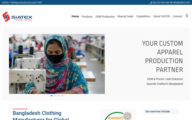 Screenshot of siatex.com