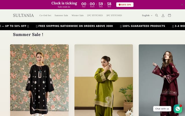 Screenshot of sultania.pk