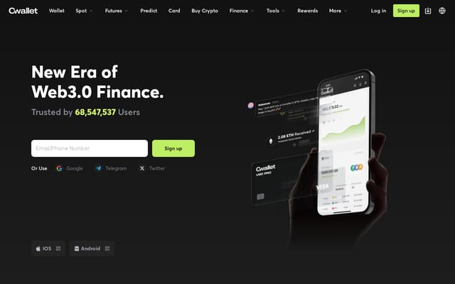 Screenshot of cwallet.com