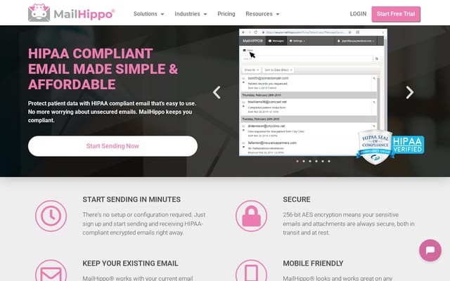 Screenshot of mailhippo.com