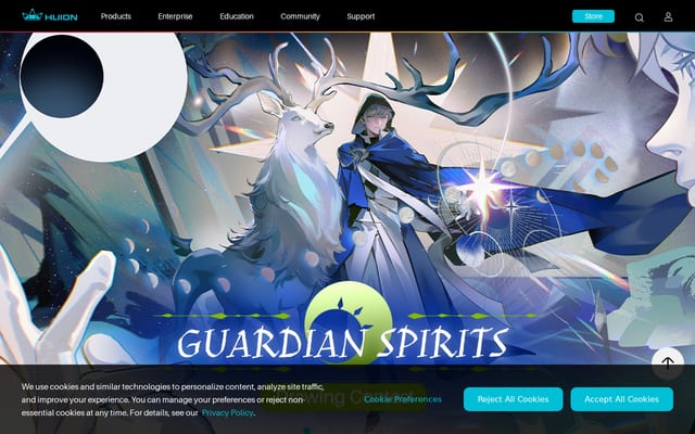 Screenshot of huion.com