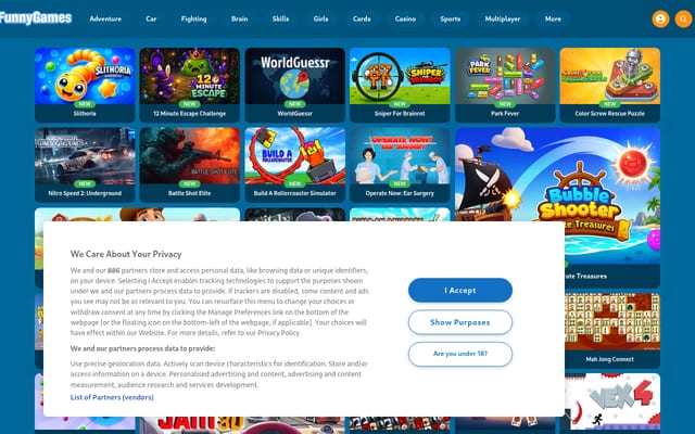 Screenshot of funnygames.org
