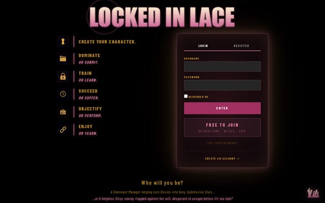 Screenshot of lockedinlace.com
