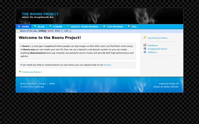 Screenshot of booru.org