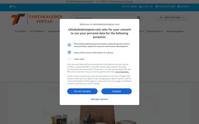 Screenshot of tahtakaledentoptan.com