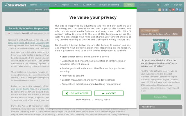 Screenshot of slashdot.org