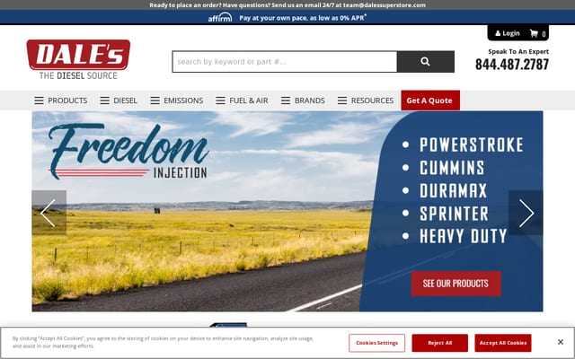 Screenshot of dalessuperstore.com