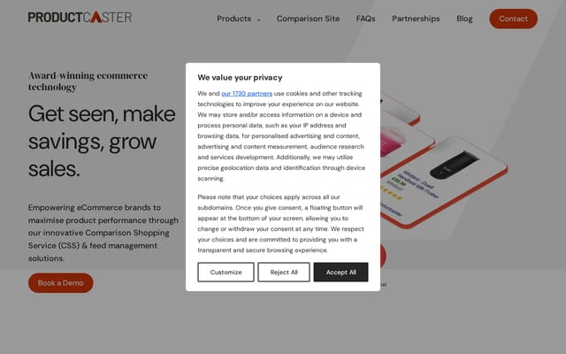 Screenshot of productcaster.com